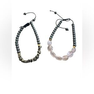 Healing Crystals Beaded Bracelet Set with Adjustable Cord